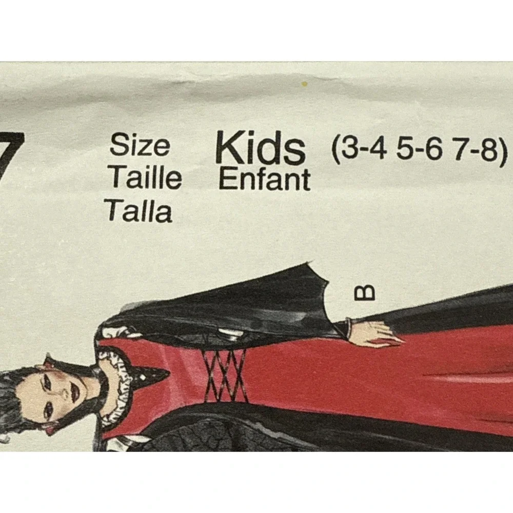 McCall's Costume Pattern 6817 Gothic Fantasy Vampire Cosplay Kids‎ 3T 4T 5 6 7 8